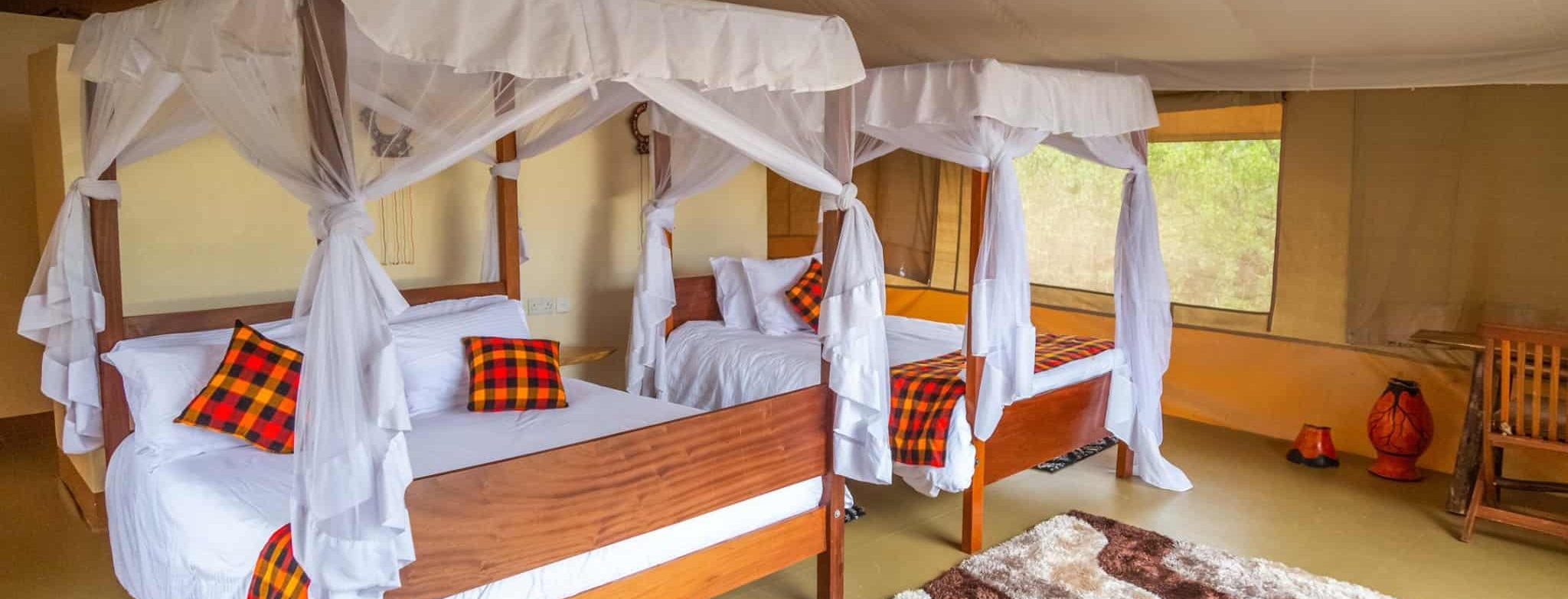 guests stay at Enkorok Mara camp while on our Kenya and Tanzania circuit safari